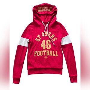 NFL Victoria’s Secret Pink SF 49ers Hoodie XS Red Gold Football Sweatshirt 2014